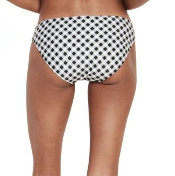 Old Navy Gingham Mid Rise Bikini Bottom Black White XXL - Picture 2 of 9